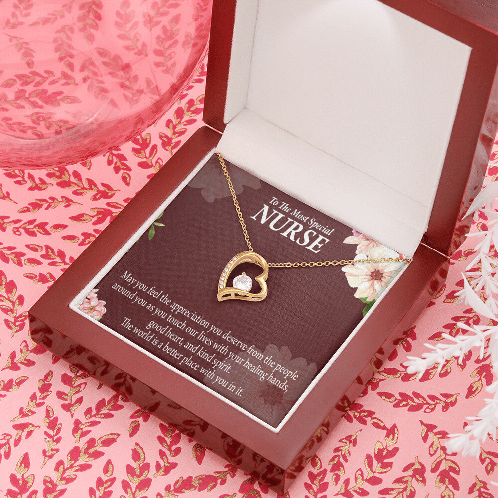 Special Nurse Healthcare Medical Worker Nurse Appreciation Gift Forever Necklace w Message Card-Express Your Love Gifts