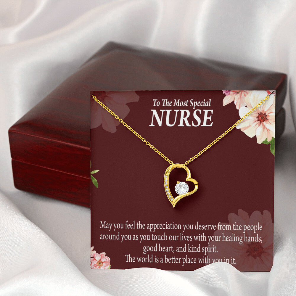 Special Nurse Healthcare Medical Worker Nurse Appreciation Gift Forever Necklace w Message Card-Express Your Love Gifts