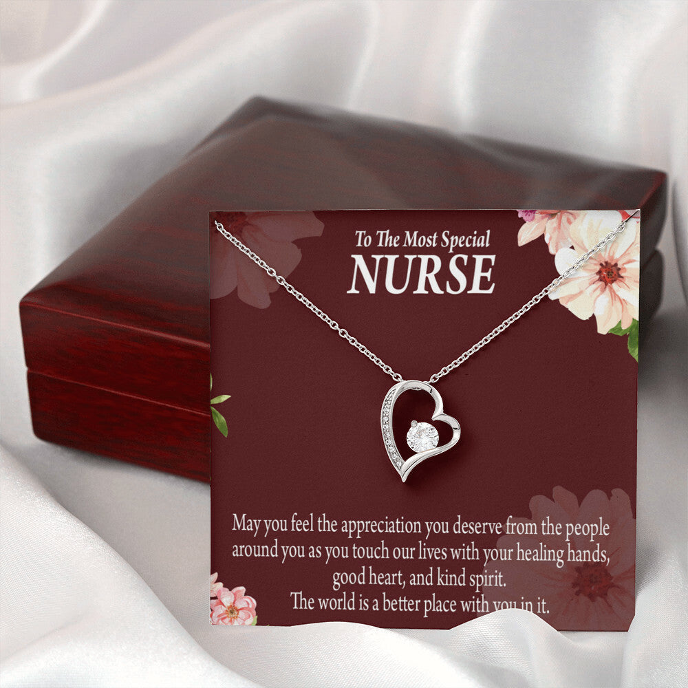 Special Nurse Healthcare Medical Worker Nurse Appreciation Gift Forever Necklace w Message Card-Express Your Love Gifts