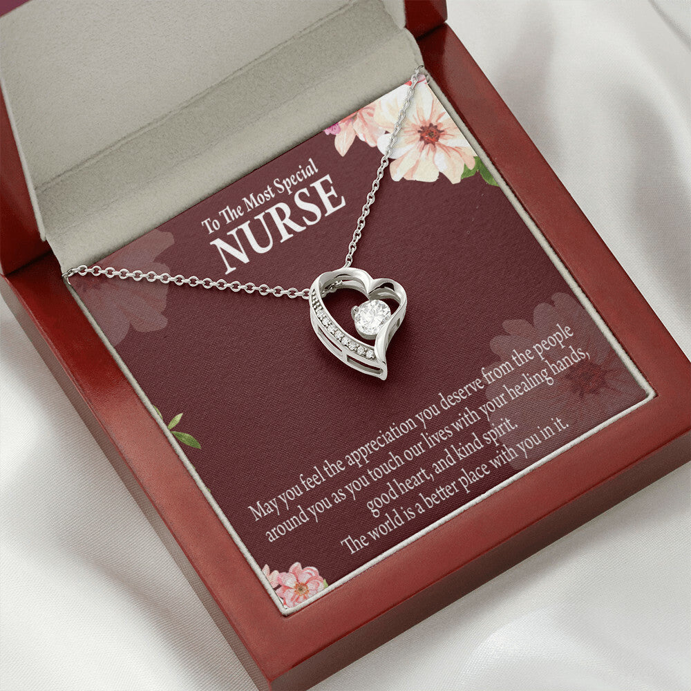 Special Nurse Healthcare Medical Worker Nurse Appreciation Gift Forever Necklace w Message Card-Express Your Love Gifts
