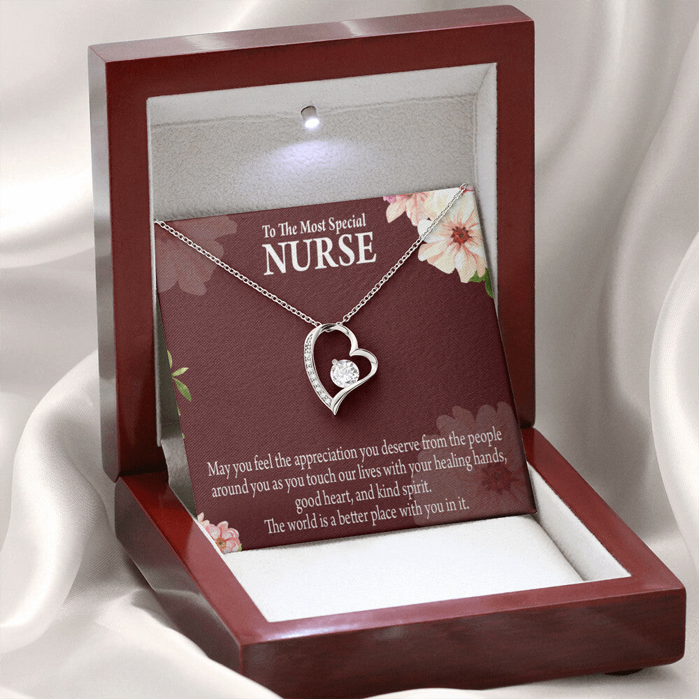Special Nurse Healthcare Medical Worker Nurse Appreciation Gift Forever Necklace w Message Card-Express Your Love Gifts
