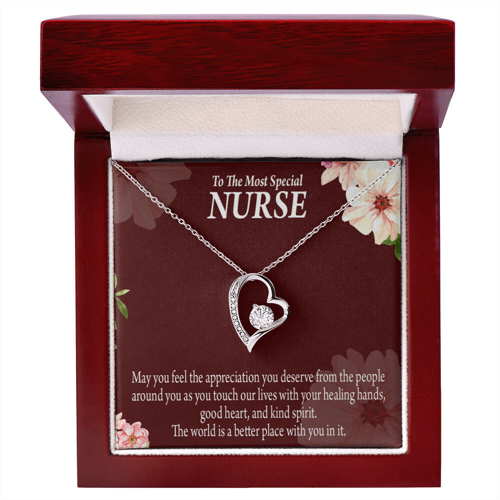 Special Nurse Healthcare Medical Worker Nurse Appreciation Gift Forever Necklace w Message Card-Express Your Love Gifts