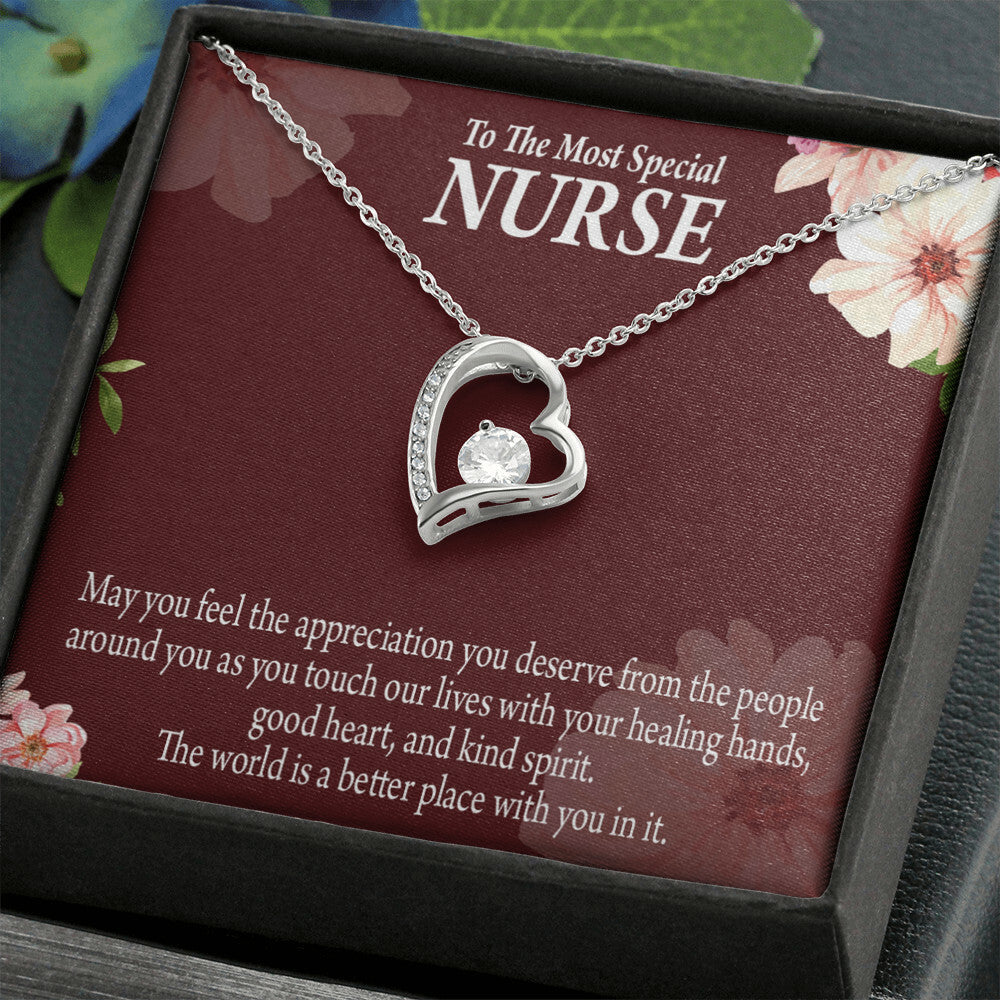 Special Nurse Healthcare Medical Worker Nurse Appreciation Gift Forever Necklace w Message Card-Express Your Love Gifts