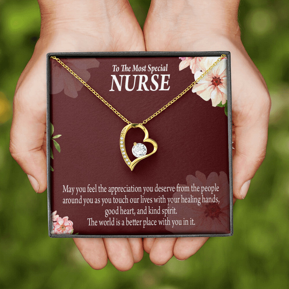 Special Nurse Healthcare Medical Worker Nurse Appreciation Gift Forever Necklace w Message Card-Express Your Love Gifts