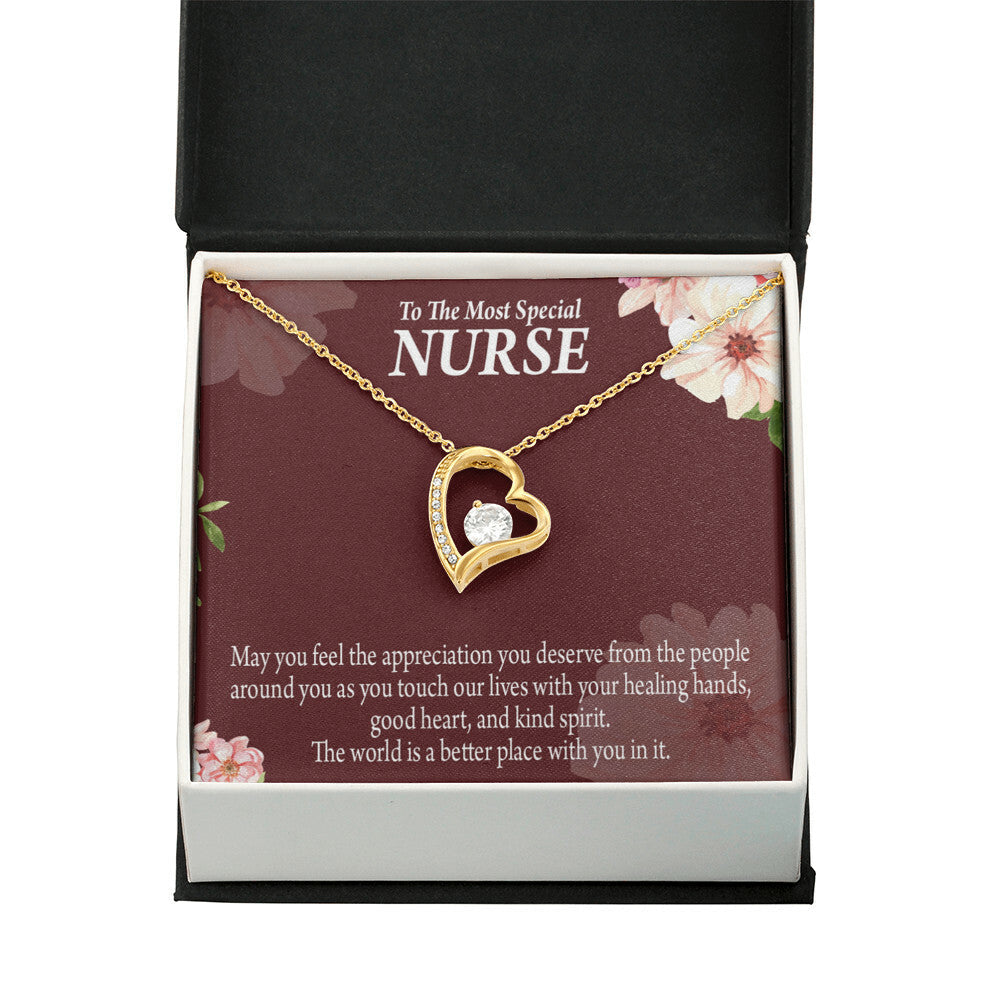 Special Nurse Healthcare Medical Worker Nurse Appreciation Gift Forever Necklace w Message Card-Express Your Love Gifts