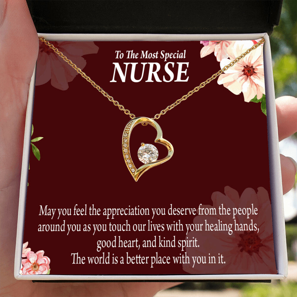 Special Nurse Healthcare Medical Worker Nurse Appreciation Gift Forever Necklace w Message Card-Express Your Love Gifts