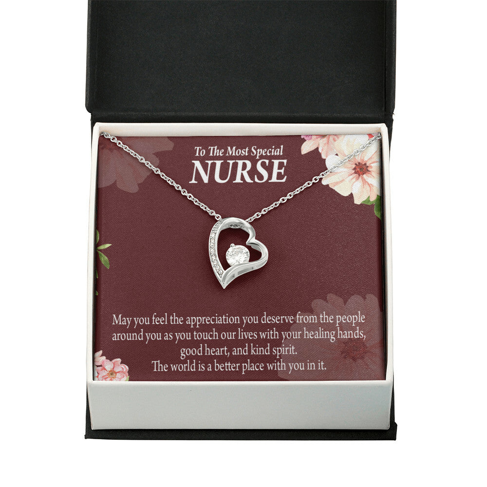 Special Nurse Healthcare Medical Worker Nurse Appreciation Gift Forever Necklace w Message Card-Express Your Love Gifts