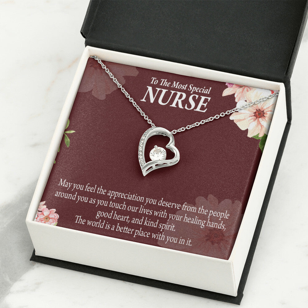 Special Nurse Healthcare Medical Worker Nurse Appreciation Gift Forever Necklace w Message Card-Express Your Love Gifts