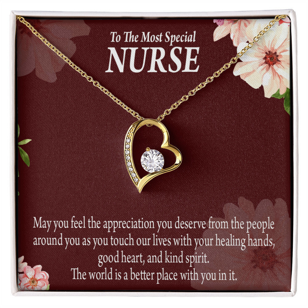 Special Nurse Healthcare Medical Worker Nurse Appreciation Gift Forever Necklace w Message Card-Express Your Love Gifts