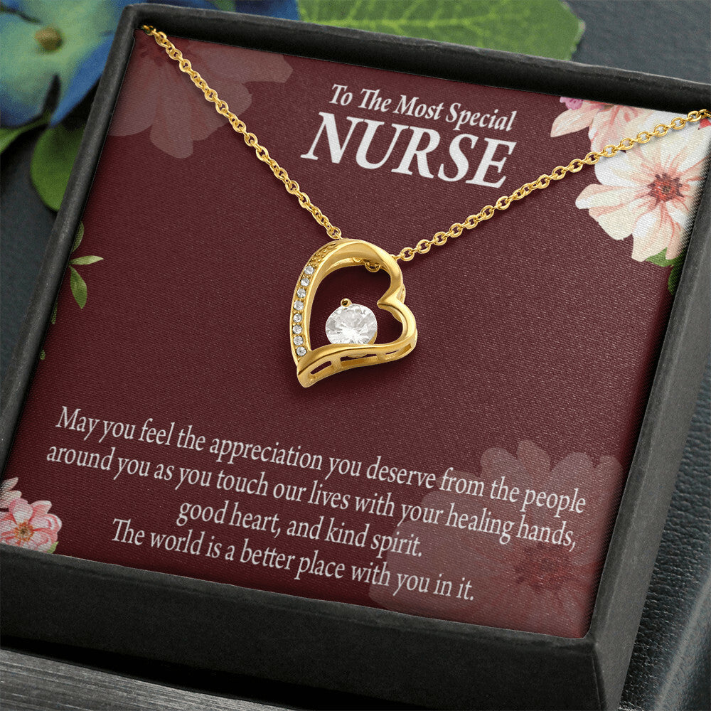 Special Nurse Healthcare Medical Worker Nurse Appreciation Gift Forever Necklace w Message Card-Express Your Love Gifts
