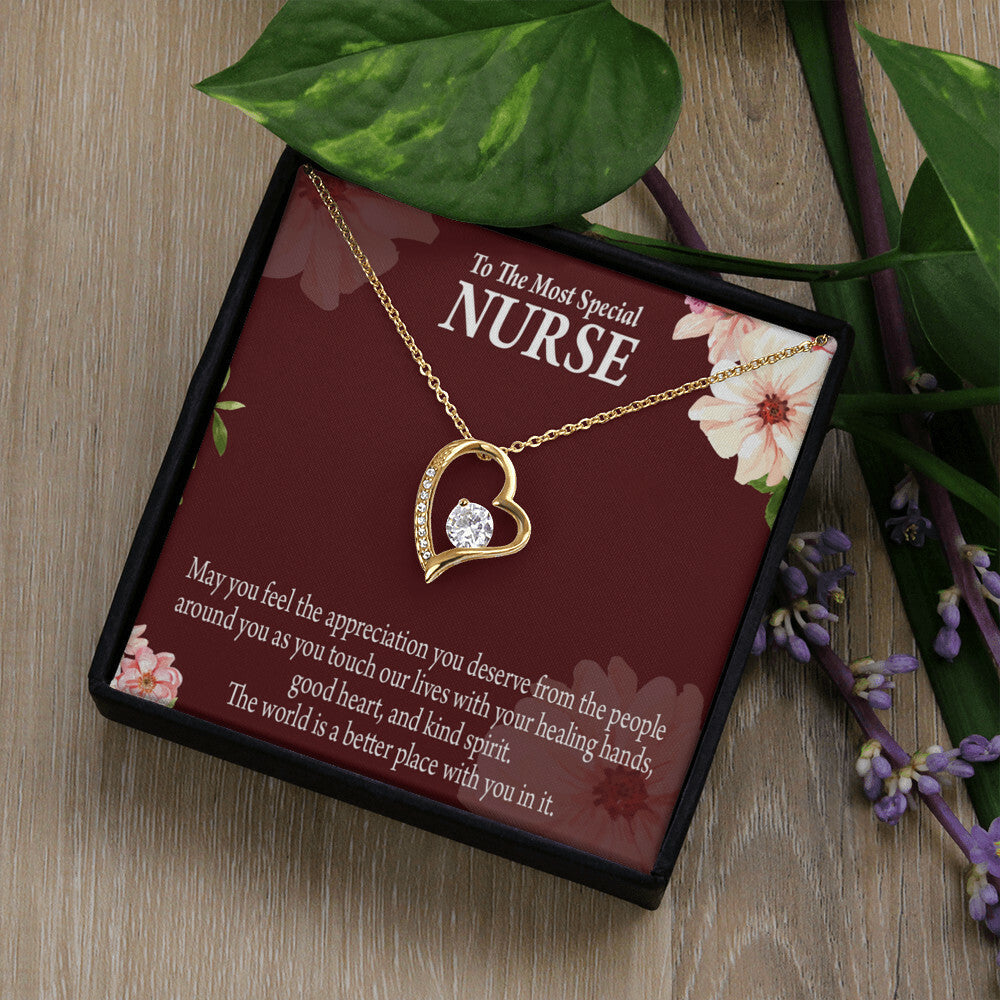 Special Nurse Healthcare Medical Worker Nurse Appreciation Gift Forever Necklace w Message Card-Express Your Love Gifts