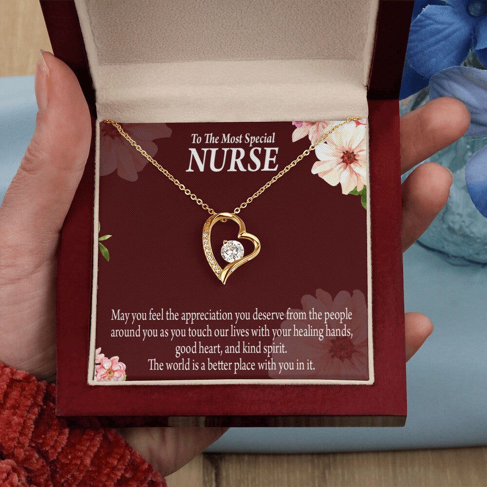 Special Nurse Healthcare Medical Worker Nurse Appreciation Gift Forever Necklace w Message Card-Express Your Love Gifts