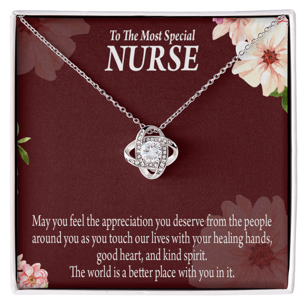 Special Nurse Healthcare Medical Worker Nurse Appreciation Gift Infinity Knot Necklace Message Card-Express Your Love Gifts