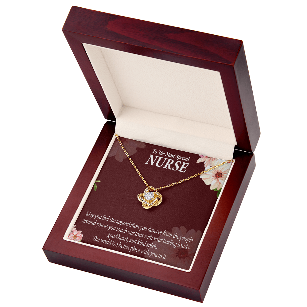 Special Nurse Healthcare Medical Worker Nurse Appreciation Gift Infinity Knot Necklace Message Card-Express Your Love Gifts