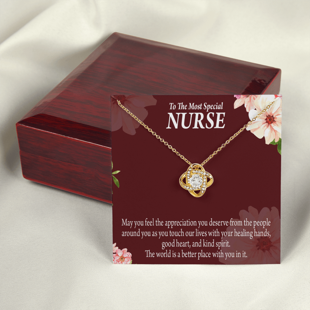 Special Nurse Healthcare Medical Worker Nurse Appreciation Gift Infinity Knot Necklace Message Card-Express Your Love Gifts