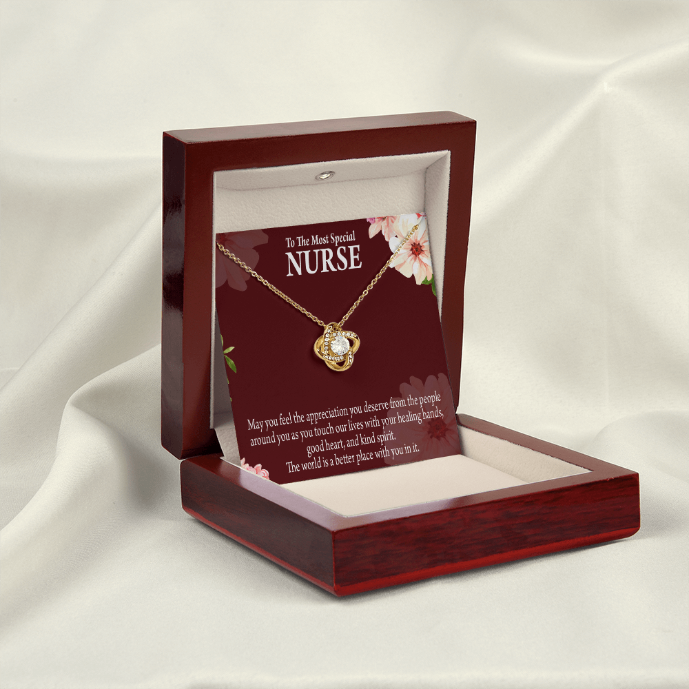 Special Nurse Healthcare Medical Worker Nurse Appreciation Gift Infinity Knot Necklace Message Card-Express Your Love Gifts