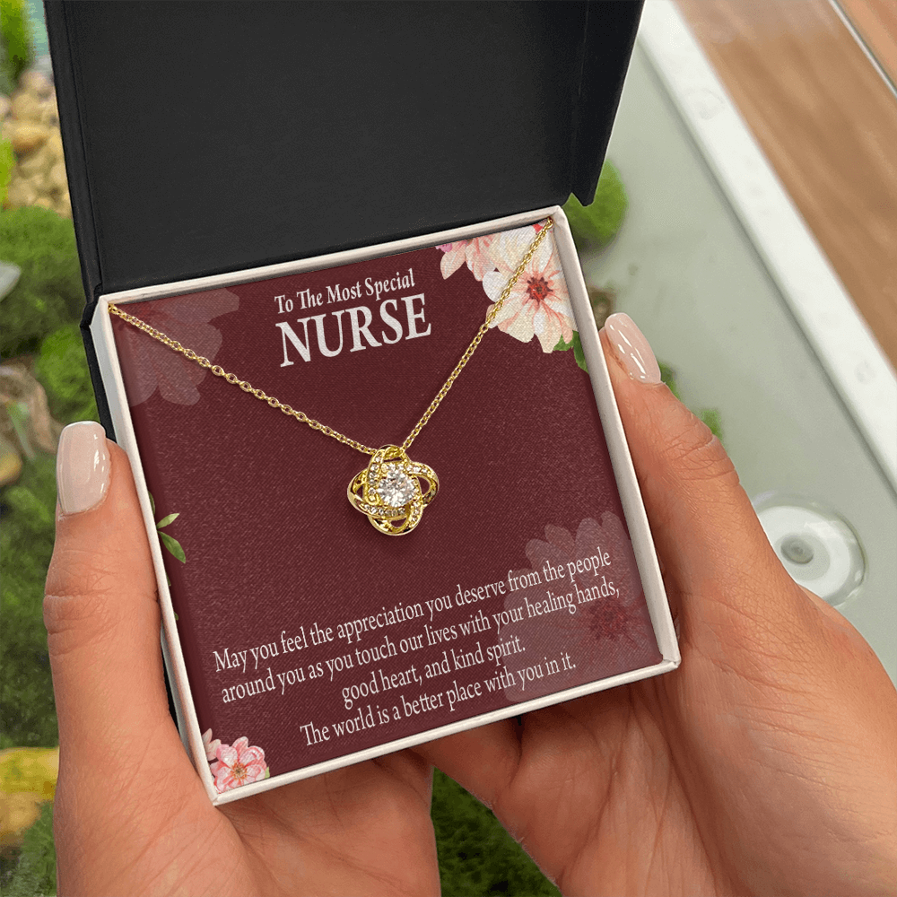 Special Nurse Healthcare Medical Worker Nurse Appreciation Gift Infinity Knot Necklace Message Card-Express Your Love Gifts
