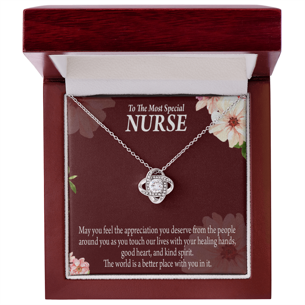 Special Nurse Healthcare Medical Worker Nurse Appreciation Gift Infinity Knot Necklace Message Card-Express Your Love Gifts