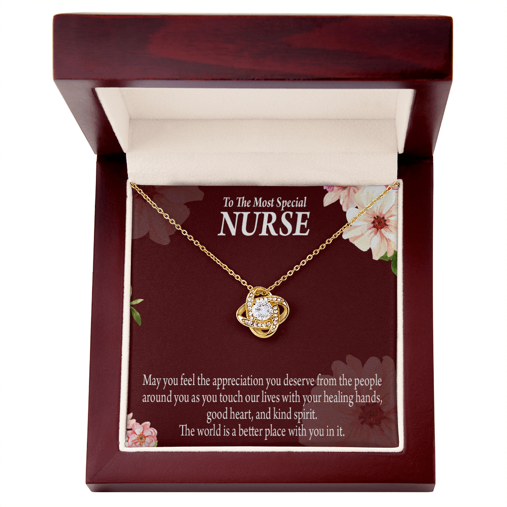Special Nurse Healthcare Medical Worker Nurse Appreciation Gift Infinity Knot Necklace Message Card-Express Your Love Gifts