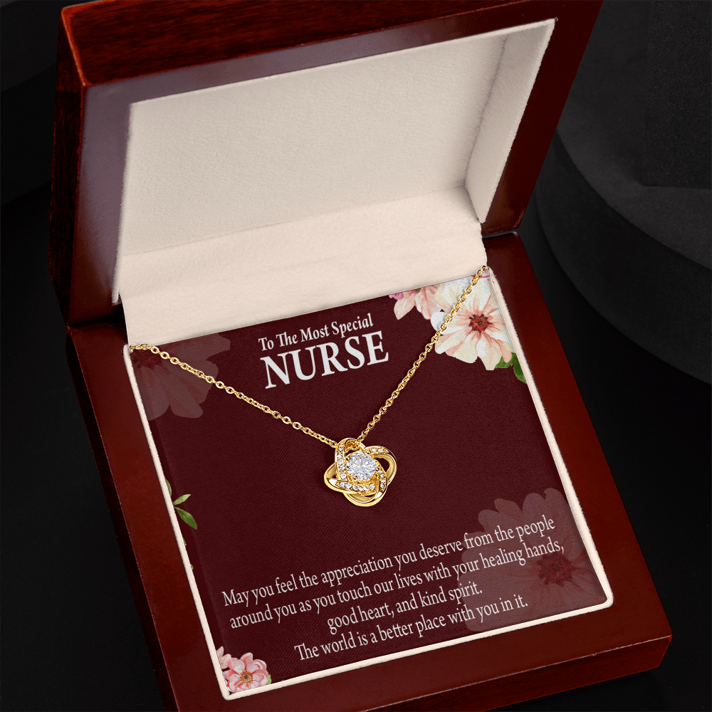 Special Nurse Healthcare Medical Worker Nurse Appreciation Gift Infinity Knot Necklace Message Card-Express Your Love Gifts