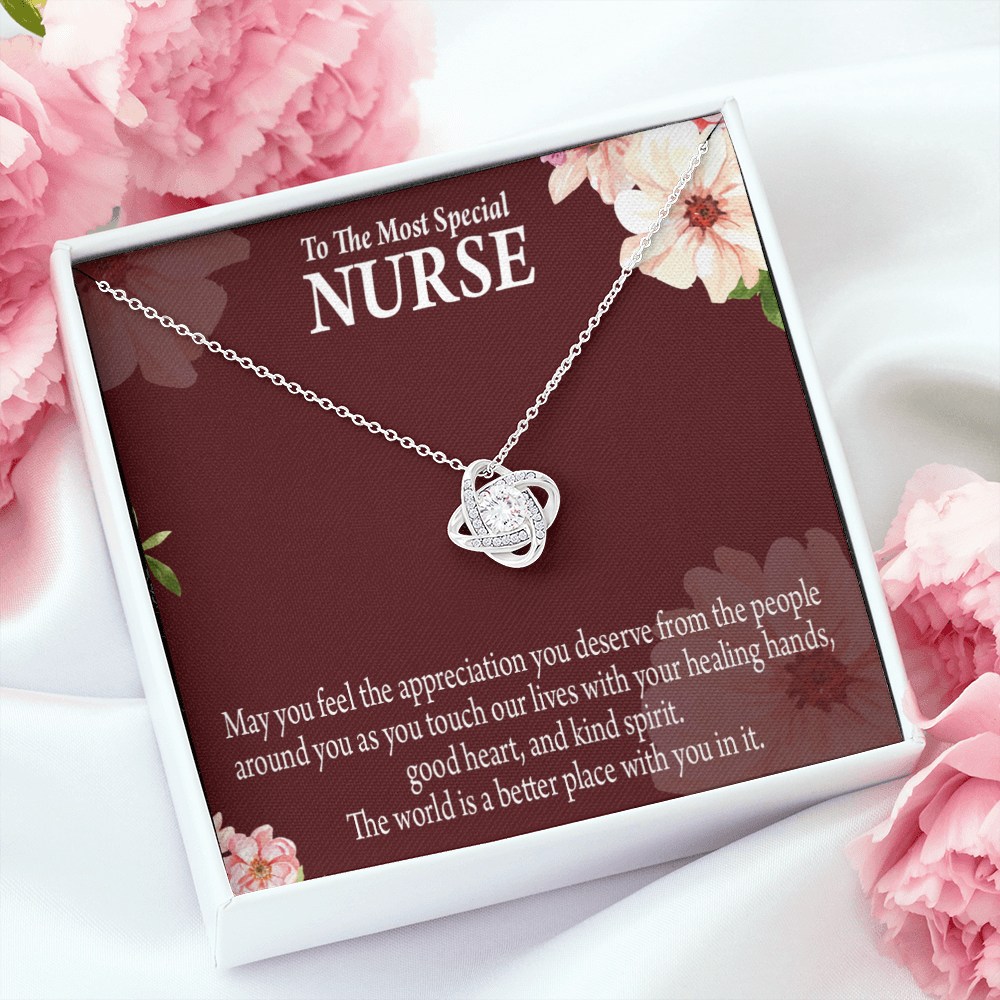 Special Nurse Healthcare Medical Worker Nurse Appreciation Gift Infinity Knot Necklace Message Card-Express Your Love Gifts