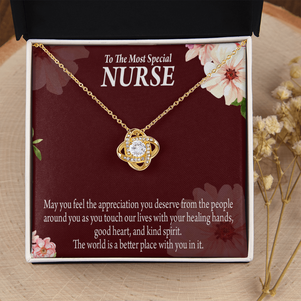 Special Nurse Healthcare Medical Worker Nurse Appreciation Gift Infinity Knot Necklace Message Card-Express Your Love Gifts