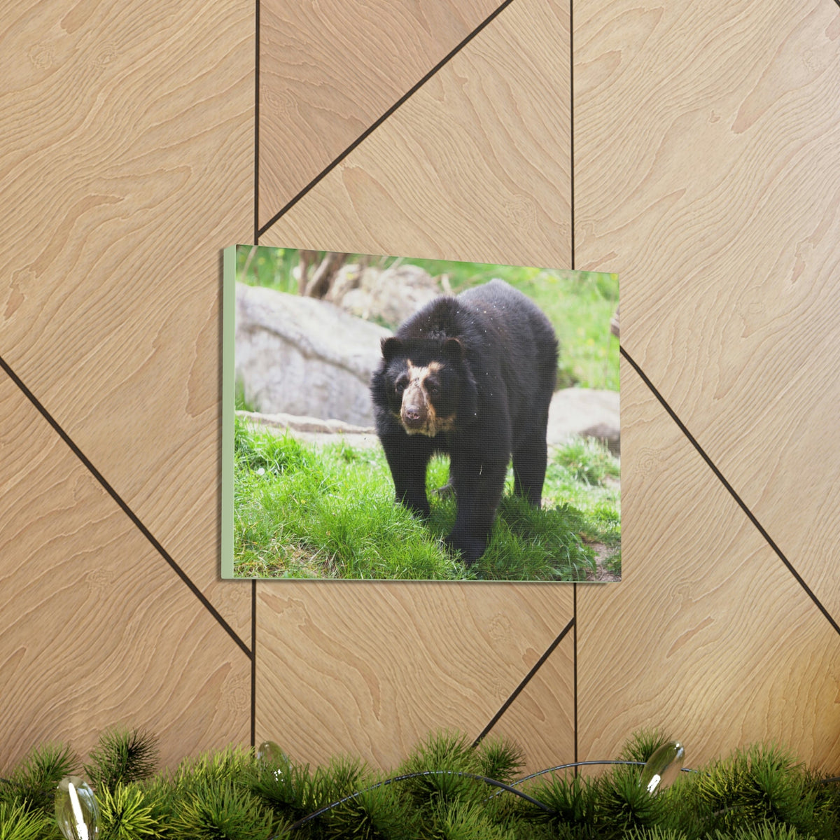 Scripture Walls Spectacled Bear Hunting Spectacled Bear on Hunt Print Animal Wall Art Wildlife Canvas Prints Wall Art Ready to Hang Unframed-Express Your Love Gifts