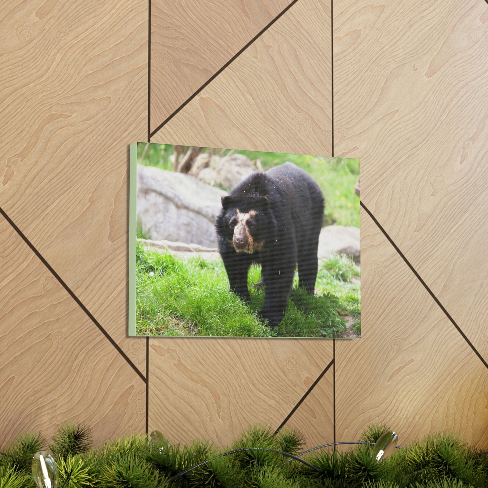Scripture Walls Spectacled Bear Hunting Spectacled Bear on Hunt Print Animal Wall Art Wildlife Canvas Prints Wall Art Ready to Hang Unframed-Express Your Love Gifts