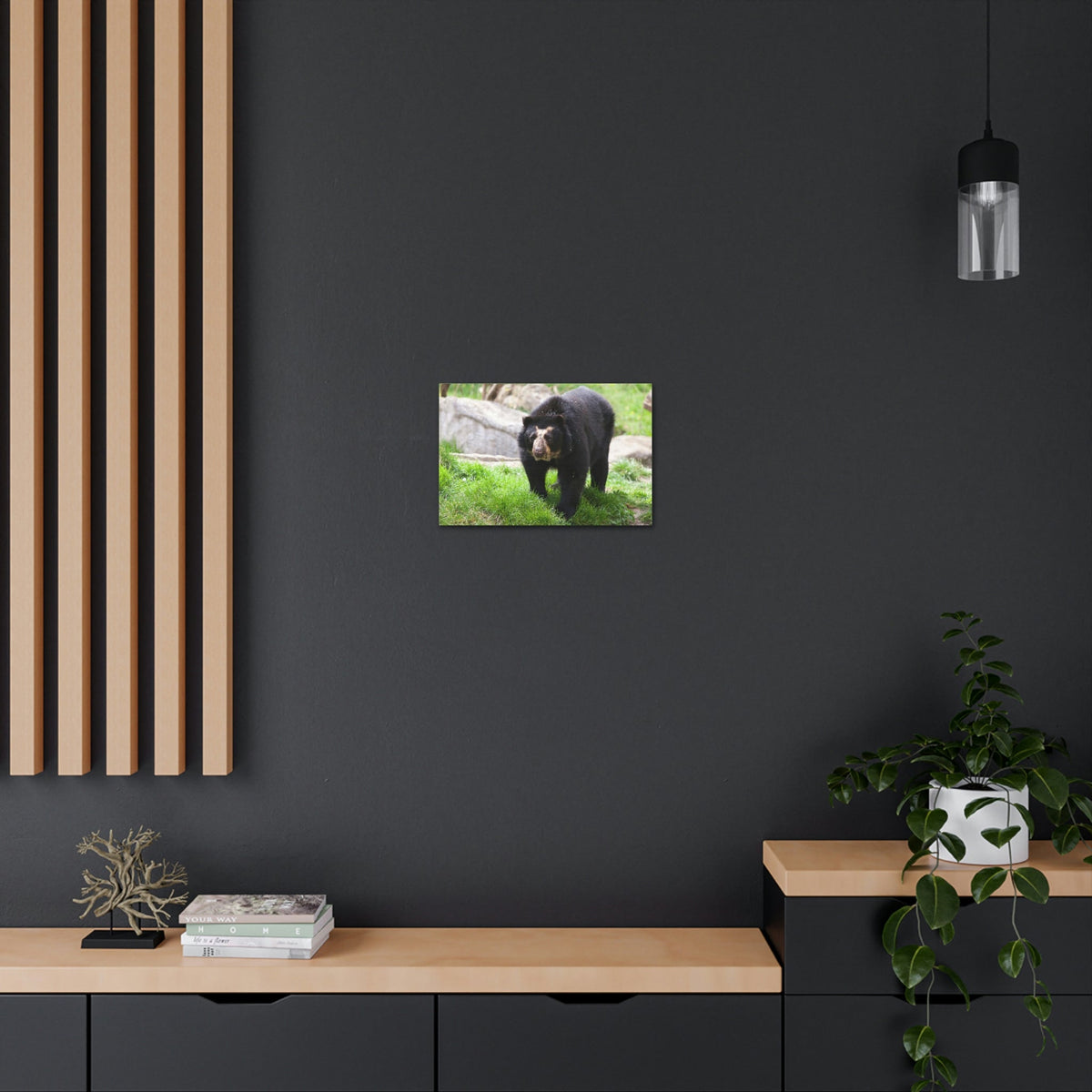 Scripture Walls Spectacled Bear Hunting Spectacled Bear on Hunt Print Animal Wall Art Wildlife Canvas Prints Wall Art Ready to Hang Unframed-Express Your Love Gifts