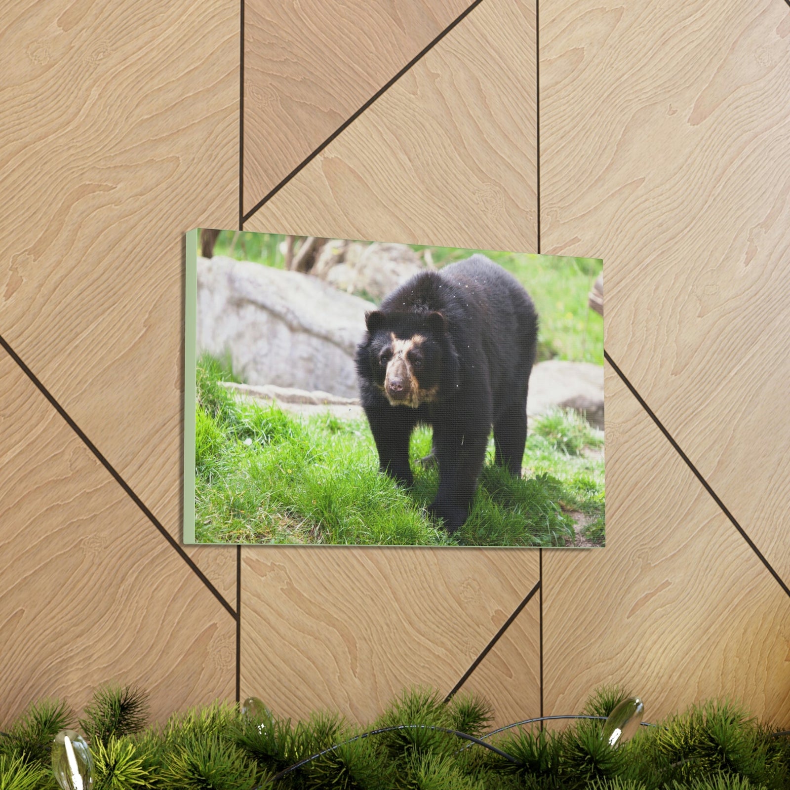 Scripture Walls Spectacled Bear Hunting Spectacled Bear on Hunt Print Animal Wall Art Wildlife Canvas Prints Wall Art Ready to Hang Unframed-Express Your Love Gifts