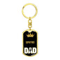 Sphynx Cat Dad King Keychain Stainless Steel or 18k Gold-Express Your Love Gifts