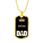 Sphynx Cat Dad Necklace Stainless Steel or 18k Gold Dog Tag 24" Chain-Express Your Love Gifts
