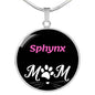Sphynx Cat Mom Necklace Circle Pendant Stainless Steel or 18k Gold 18-22"-Express Your Love Gifts