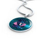 Split Head Girl Circle Pendant UFO Alien Fan Necklace Stainless Steel or 18k Gold 18-22"-Express Your Love Gifts