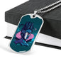 Split Head Girl Necklace UFO Alien Fan Gift Stainless Steel or 18k Gold Dog Tag 24" Chain-Express Your Love Gifts