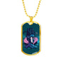 Split Head Girl Necklace UFO Alien Fan Gift Stainless Steel or 18k Gold Dog Tag 24" Chain-Express Your Love Gifts