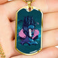Split Head Girl Necklace UFO Alien Fan Gift Stainless Steel or 18k Gold Dog Tag 24" Chain-Express Your Love Gifts