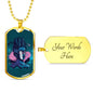 Split Head Girl Necklace UFO Alien Fan Gift Stainless Steel or 18k Gold Dog Tag 24" Chain-Express Your Love Gifts