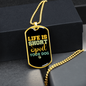 Spoil Your Dog Necklace Stainless Steel or 18k Gold Dog Tag 24" Chain-Express Your Love Gifts