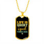 Spoil Your Dog Necklace Stainless Steel or 18k Gold Dog Tag 24" Chain-Express Your Love Gifts