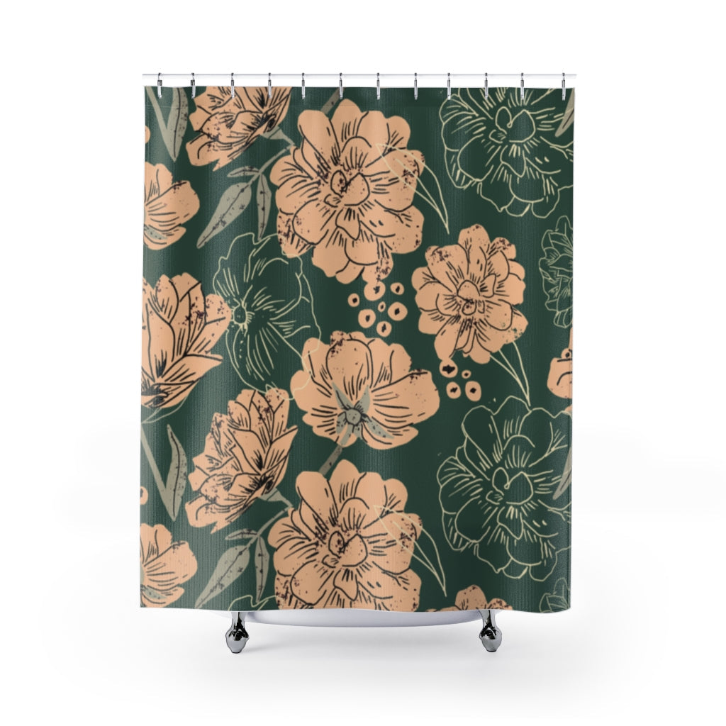 Spring Flowers Green Stylish Design 71" x 74" Elegant Waterproof Shower Curtain for a Spa-like Bathroom Paradise Exceptional Craftsmanship-Express Your Love Gifts