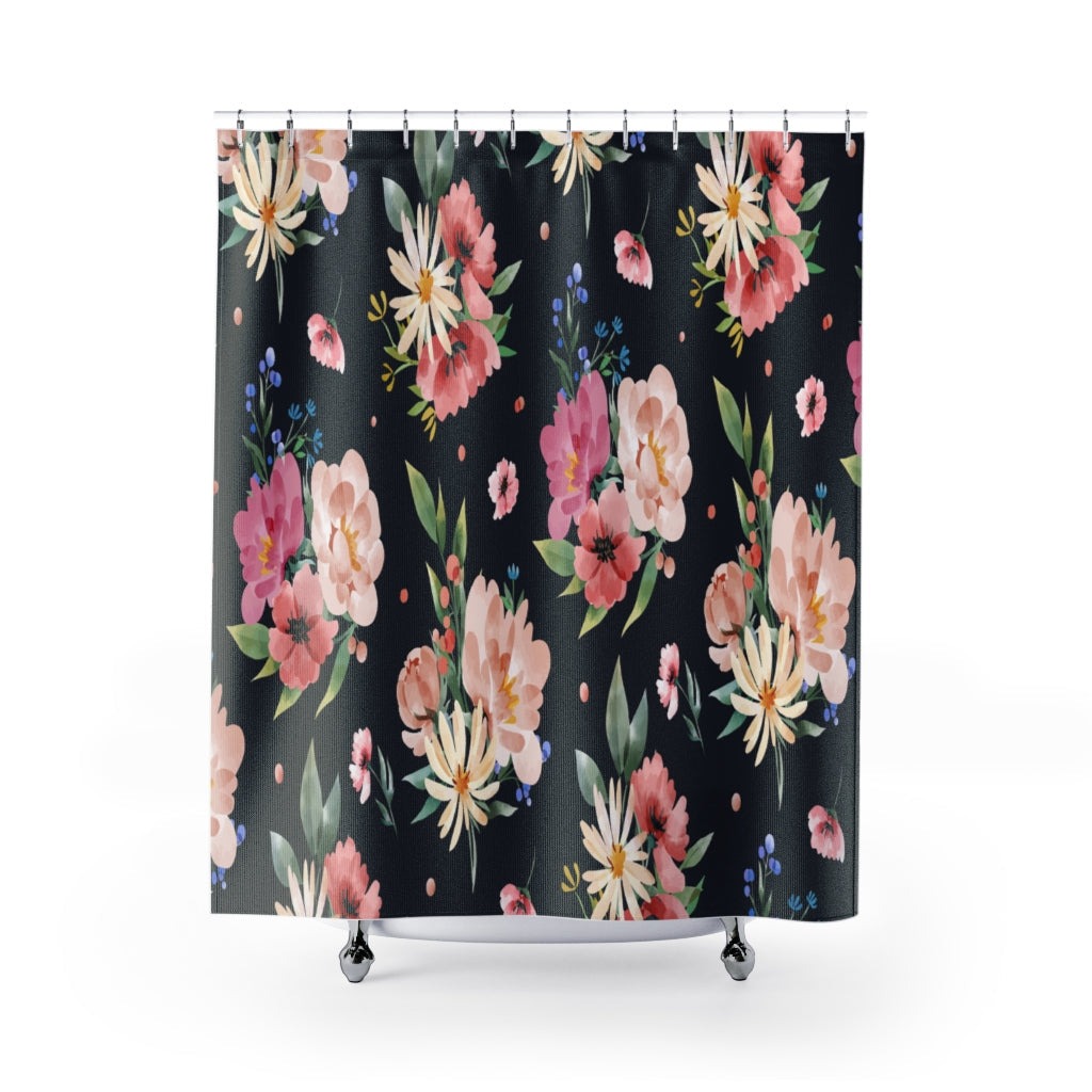 Spring Flowers Pattern Stylish Design 71" x 74" Elegant Waterproof Shower Curtain for a Spa-like Bathroom Paradise Exceptional Craftsmanship-Express Your Love Gifts