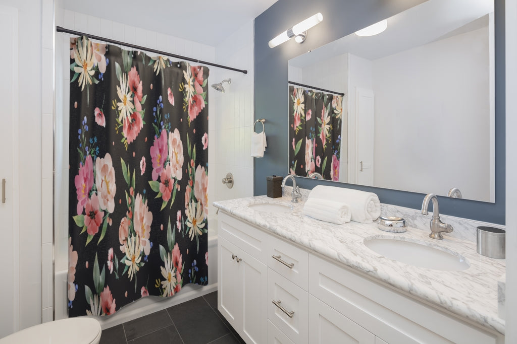 Spring Flowers Pattern Stylish Design 71" x 74" Elegant Waterproof Shower Curtain for a Spa-like Bathroom Paradise Exceptional Craftsmanship-Express Your Love Gifts