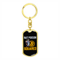 SquAred Crypto Currency Bitcoin Keychain Stainless Steel or 18k Gold Dog Tag Keyring-Express Your Love Gifts