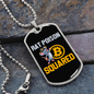SquAred Crypto Currency Bitcoin Necklace Stainless Steel or 18k Gold Dog Tag 24" Chain-Express Your Love Gifts