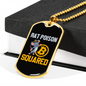 SquAred Crypto Currency Bitcoin Necklace Stainless Steel or 18k Gold Dog Tag 24" Chain-Express Your Love Gifts