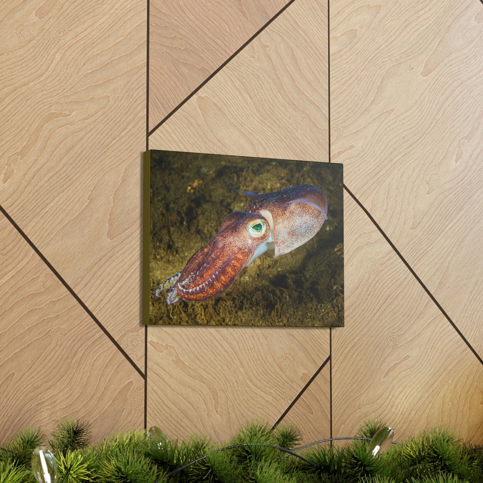 Scripture Walls Squid Hunting Squid on Hunt Print Animal Wall Art Wildlife Canvas Prints Wall Art Ready to Hang Unframed-Express Your Love Gifts