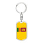 Sri Lanka Flag Keychain Dog Tag Stainless Steel or 18k Gold-Express Your Love Gifts