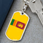 Sri Lanka Flag Keychain Dog Tag Stainless Steel or 18k Gold-Express Your Love Gifts