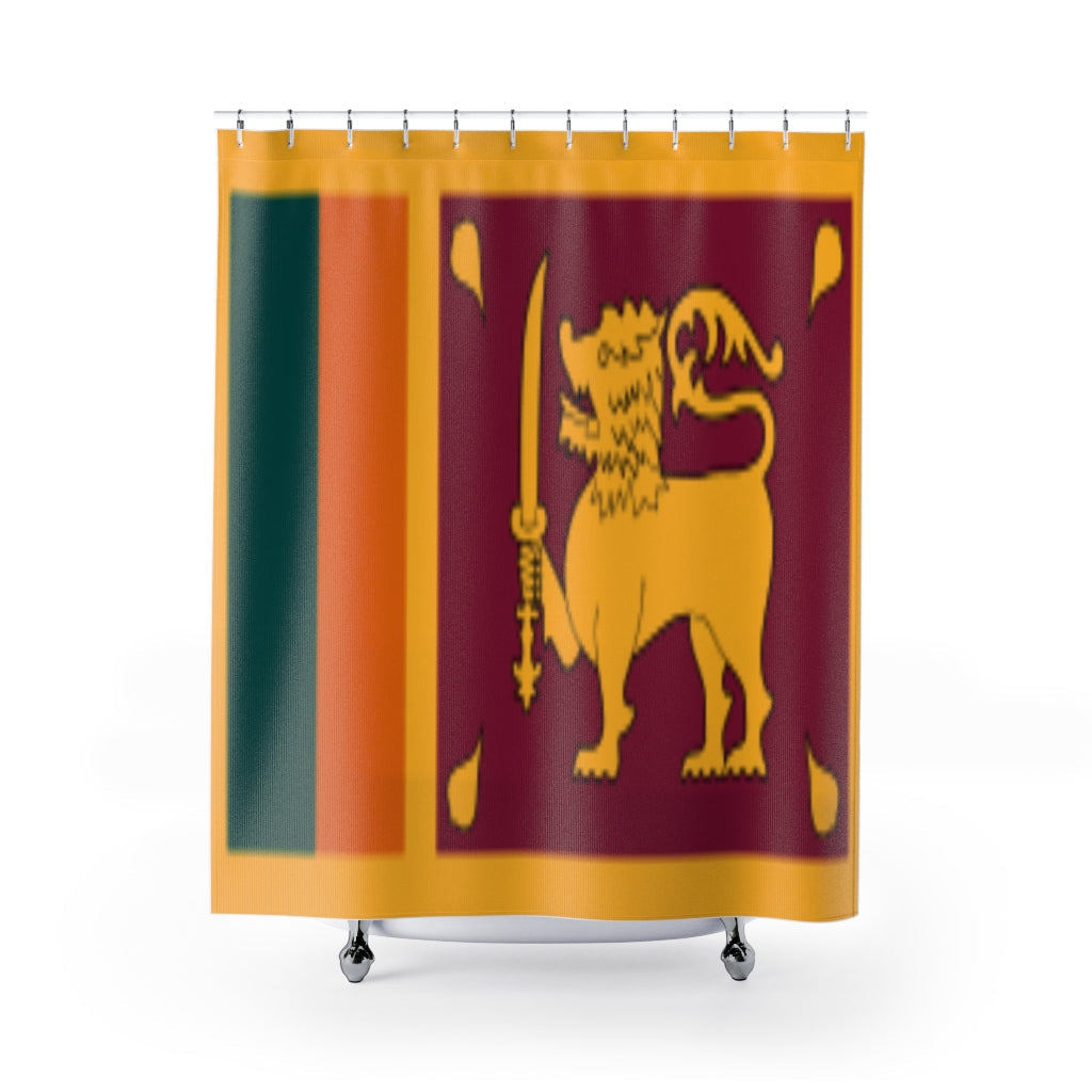 Sri Lanka Flag Stylish Design 71" x 74" Elegant Waterproof Shower Curtain for a Spa-like Bathroom Paradise Exceptional Craftsmanship-Express Your Love Gifts